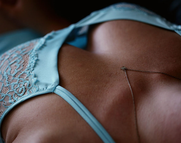 Up close of a womans cleavage