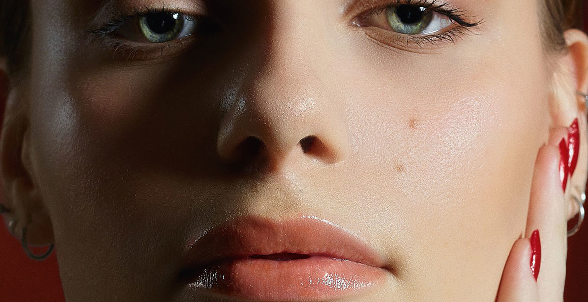 Up close of a womans face