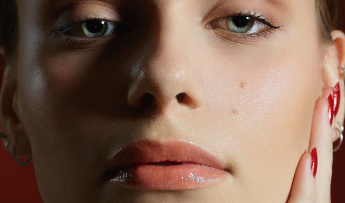 Up close of a womans face