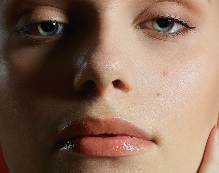 Up close of a womans face