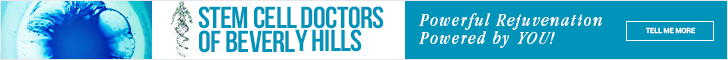 stem Ad banner: stem cell doctor of beverly hills: powerful rejuvenation powered by YOU!