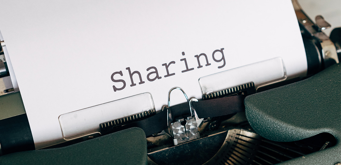 The word sharing on a typewriter